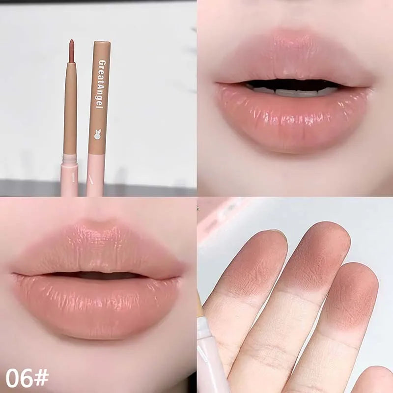 Crayon Contour Lèvres Waterproof Style Coréen – Fini Mat, Longue Tenue, Teintes Nude