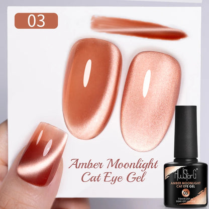 AWStorG Vernis Gel Magnétique Œil de Chat en Verre 7,5ml – Couverture Totale, Semi-Permanent, Manucure Sublime