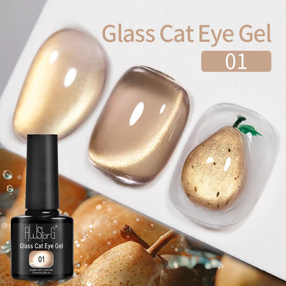 AWStorG Vernis Gel Magnétique Œil de Chat en Verre 7,5ml – Couverture Totale, Semi-Permanent, Manucure Sublime