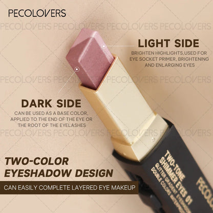 Stick Fard à Paupières Duo Shimmer Métallisé – Nacré & Mat, Maquillage Nude