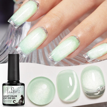 AWStorG Vernis Gel Magnétique Œil de Chat en Verre 7,5ml – Couverture Totale, Semi-Permanent, Manucure Sublime