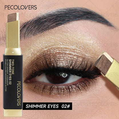 Stick Fard à Paupières Duo Shimmer Métallisé – Nacré & Mat, Maquillage Nude