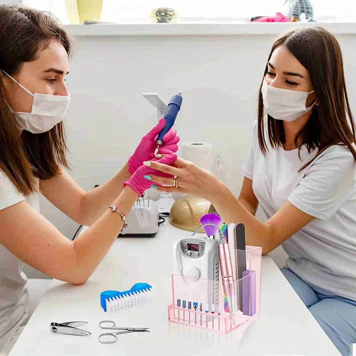 Support Présentoir pour Fraises à Ongles – Boîte Transparente Organisateur Manucure