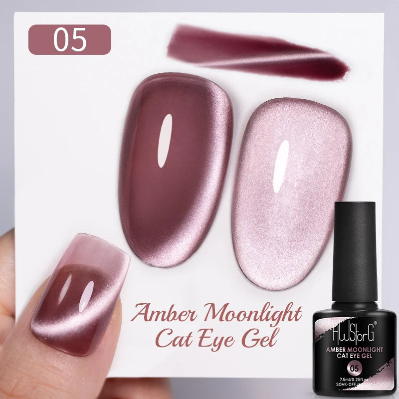 AWStorG Vernis Gel Magnétique Œil de Chat en Verre 7,5ml – Couverture Totale, Semi-Permanent, Manucure Sublime