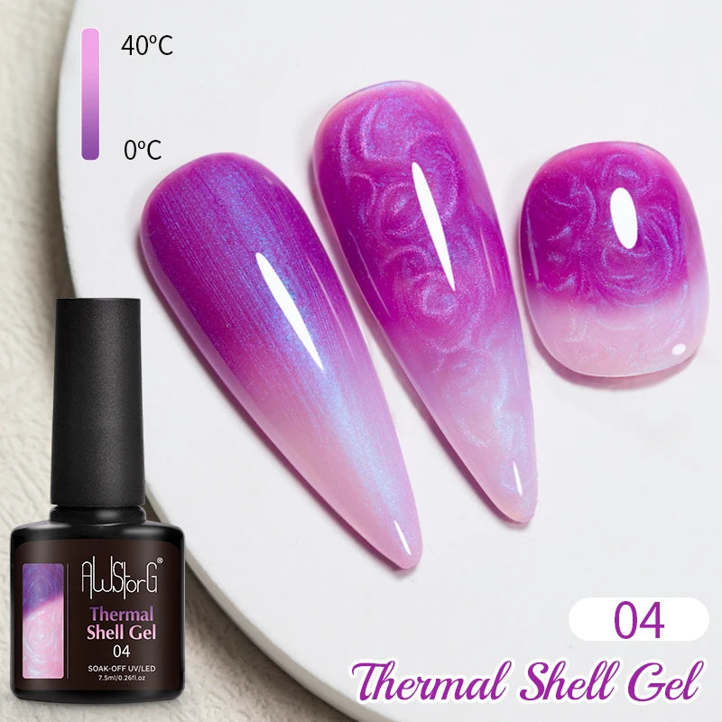 AWStorG Vernis Gel Magnétique Œil de Chat en Verre 7,5ml – Couverture Totale, Semi-Permanent, Manucure Sublime
