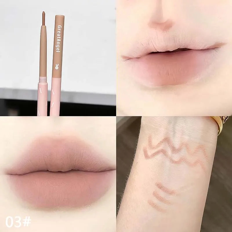 Crayon Contour Lèvres Waterproof Style Coréen – Fini Mat, Longue Tenue, Teintes Nude
