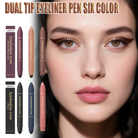 Crayon Eyeliner 2-en-1 Waterproof – Sèche Vite, Longue Tenue & Effet Smoky