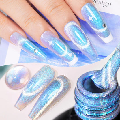 AWStorG Vernis Gel Magnétique Œil de Chat en Verre 7,5ml – Couverture Totale, Semi-Permanent, Manucure Sublime