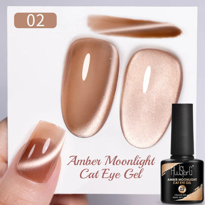AWStorG Vernis Gel Magnétique Œil de Chat en Verre 7,5ml – Couverture Totale, Semi-Permanent, Manucure Sublime