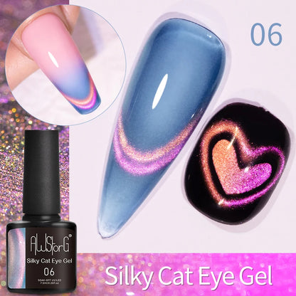 AWStorG Vernis Gel Magnétique Œil de Chat en Verre 7,5ml – Couverture Totale, Semi-Permanent, Manucure Sublime