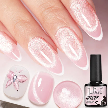 AWStorG Vernis Gel Magnétique Œil de Chat en Verre 7,5ml – Couverture Totale, Semi-Permanent, Manucure Sublime
