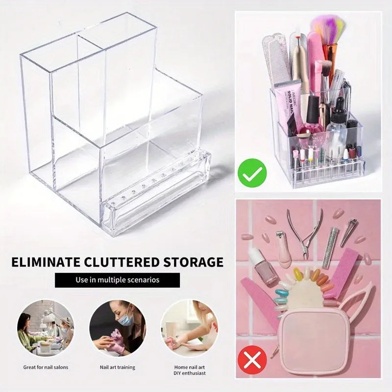 Support Présentoir pour Fraises à Ongles – Boîte Transparente Organisateur Manucure