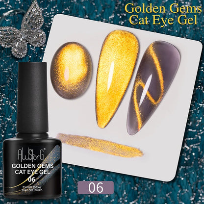 AWStorG Vernis Gel Magnétique Œil de Chat en Verre 7,5ml – Couverture Totale, Semi-Permanent, Manucure Sublime