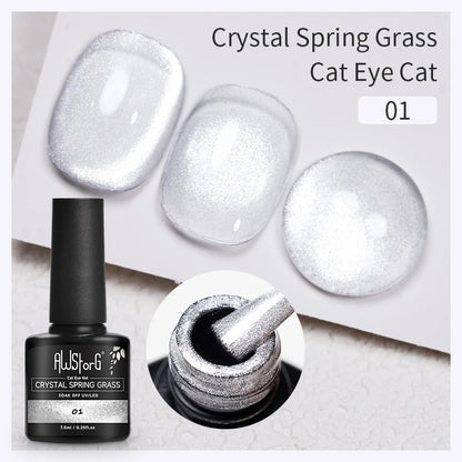 AWStorG Vernis Gel Magnétique Œil de Chat en Verre 7,5ml – Couverture Totale, Semi-Permanent, Manucure Sublime