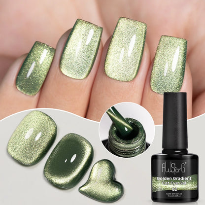 AWStorG Vernis Gel Magnétique Œil de Chat en Verre 7,5ml – Couverture Totale, Semi-Permanent, Manucure Sublime
