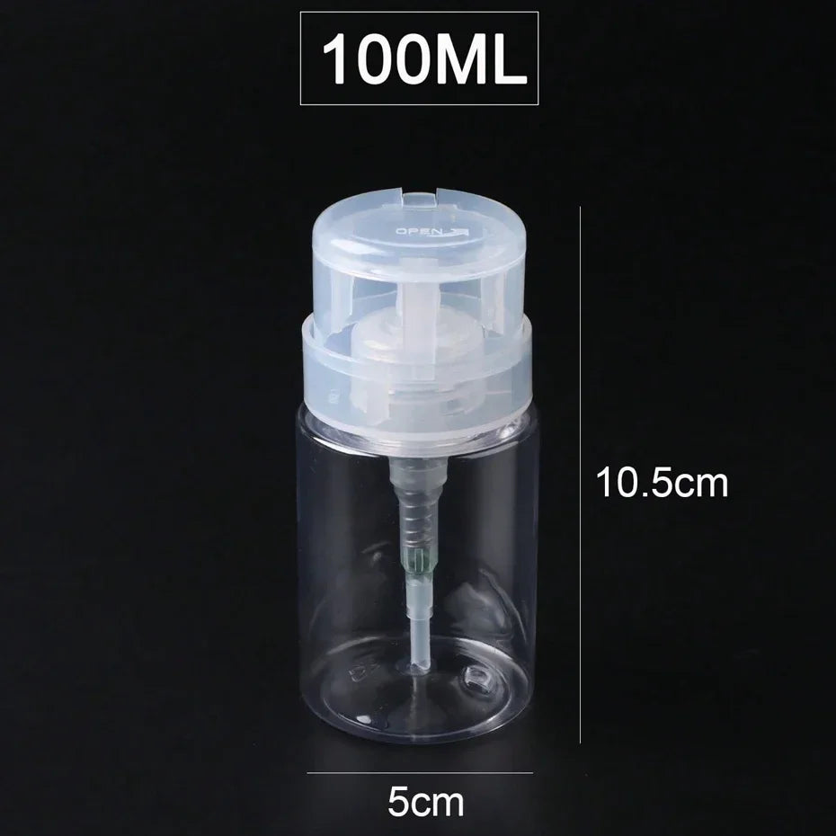Flacon Rechargeable à Pompe Presse – Dissolvant & Outils Manucure Nail Art