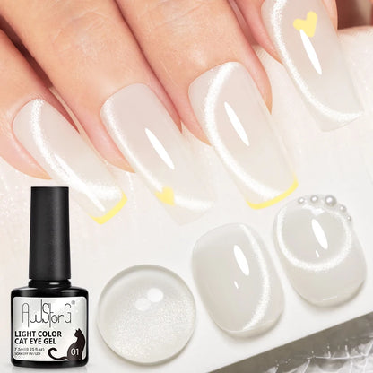 AWStorG Vernis Gel Magnétique Œil de Chat en Verre 7,5ml – Couverture Totale, Semi-Permanent, Manucure Sublime
