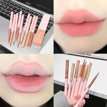 Crayon Contour Lèvres Waterproof Style Coréen – Fini Mat, Longue Tenue, Teintes Nude