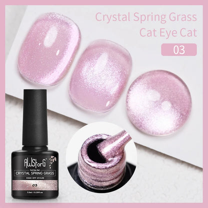 AWStorG Vernis Gel Magnétique Œil de Chat en Verre 7,5ml – Couverture Totale, Semi-Permanent, Manucure Sublime