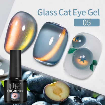 AWStorG Vernis Gel Magnétique Œil de Chat en Verre 7,5ml – Couverture Totale, Semi-Permanent, Manucure Sublime