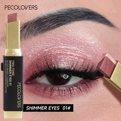 Stick Fard à Paupières Duo Shimmer Métallisé – Nacré & Mat, Maquillage Nude