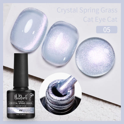 AWStorG Vernis Gel Magnétique Œil de Chat en Verre 7,5ml – Couverture Totale, Semi-Permanent, Manucure Sublime