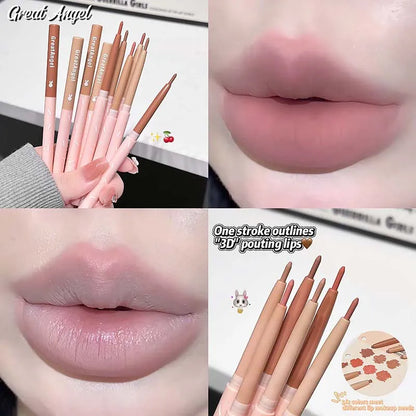 Crayon Contour Lèvres Waterproof Style Coréen – Fini Mat, Longue Tenue, Teintes Nude