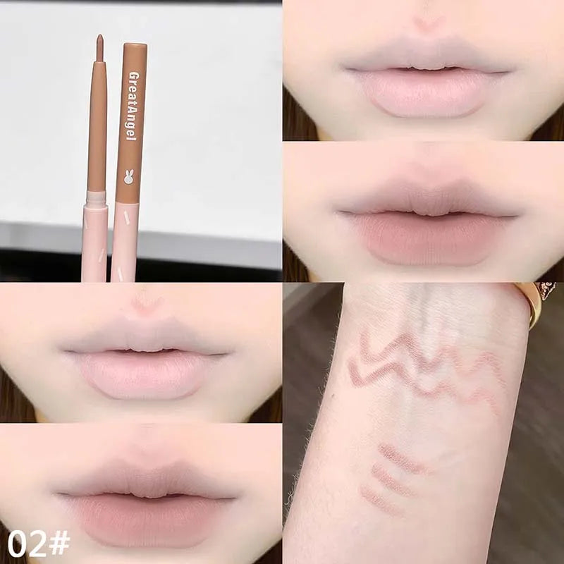 Crayon Contour Lèvres Waterproof Style Coréen – Fini Mat, Longue Tenue, Teintes Nude