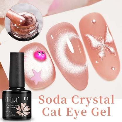AWStorG Vernis Gel Magnétique Œil de Chat en Verre 7,5ml – Couverture Totale, Semi-Permanent, Manucure Sublime