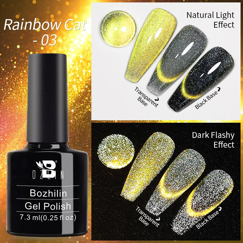 AWStorG Vernis Gel Magnétique Œil de Chat en Verre 7,5ml – Couverture Totale, Semi-Permanent, Manucure Sublime