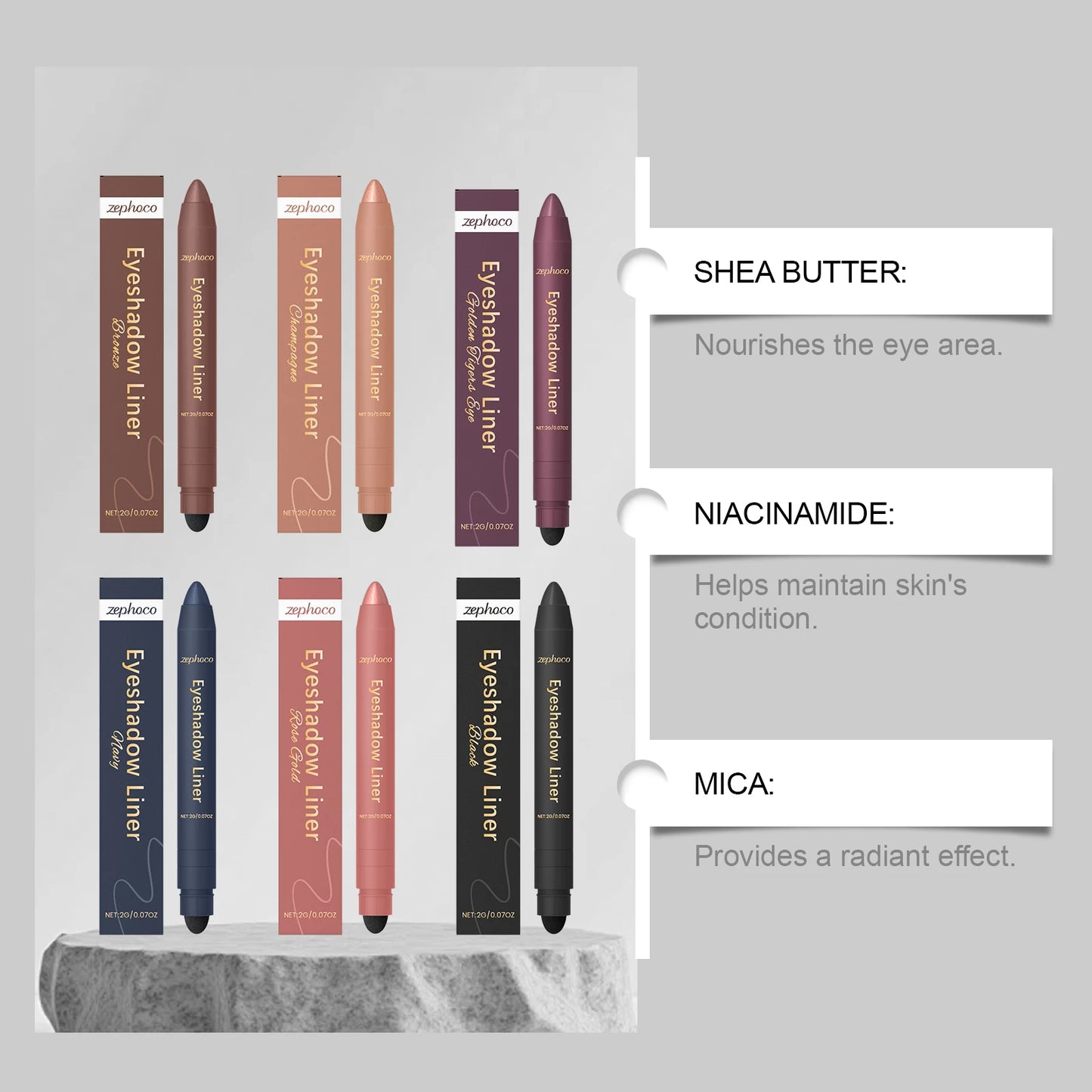 Crayon Eyeliner 2-en-1 Waterproof – Sèche Vite, Longue Tenue & Effet Smoky