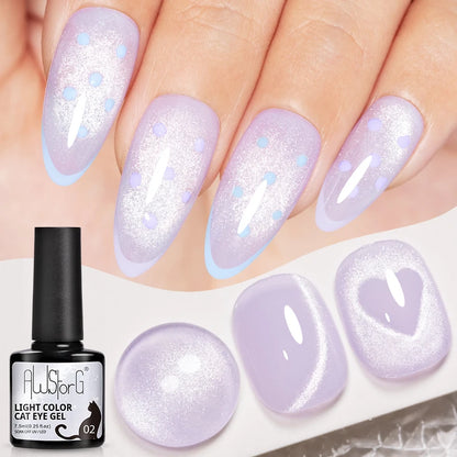 AWStorG Vernis Gel Magnétique Œil de Chat en Verre 7,5ml – Couverture Totale, Semi-Permanent, Manucure Sublime