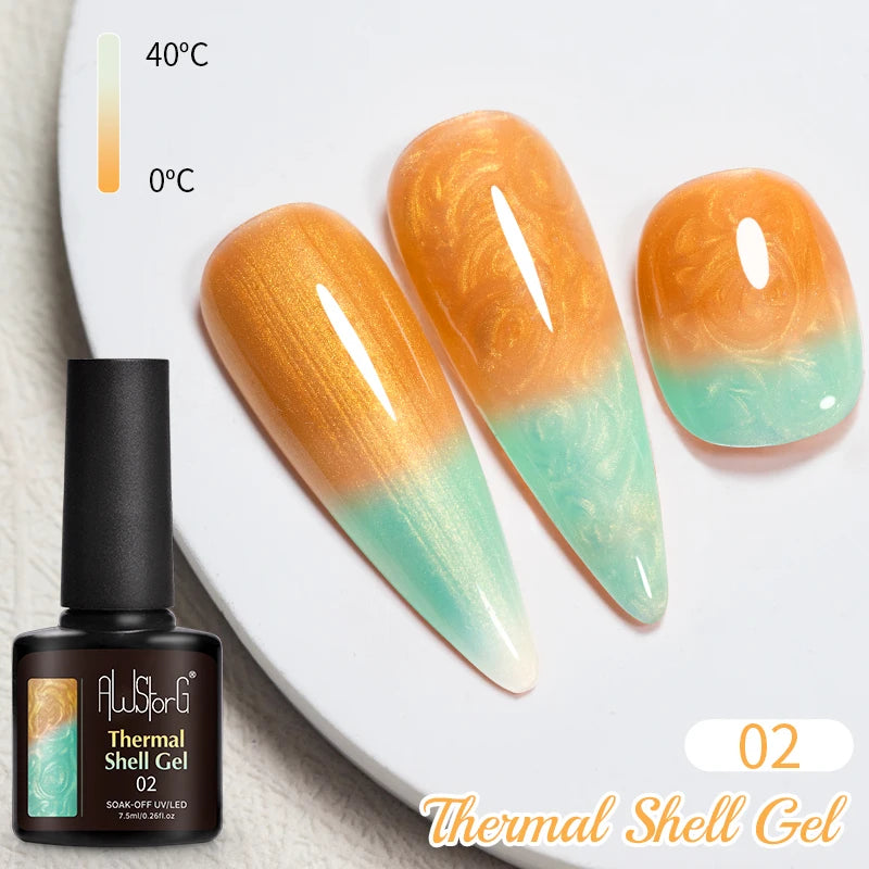 AWStorG Vernis Gel Magnétique Œil de Chat en Verre 7,5ml – Couverture Totale, Semi-Permanent, Manucure Sublime