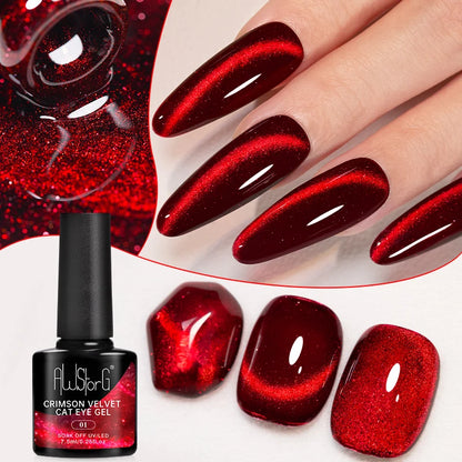 AWStorG Vernis Gel Magnétique Œil de Chat en Verre 7,5ml – Couverture Totale, Semi-Permanent, Manucure Sublime