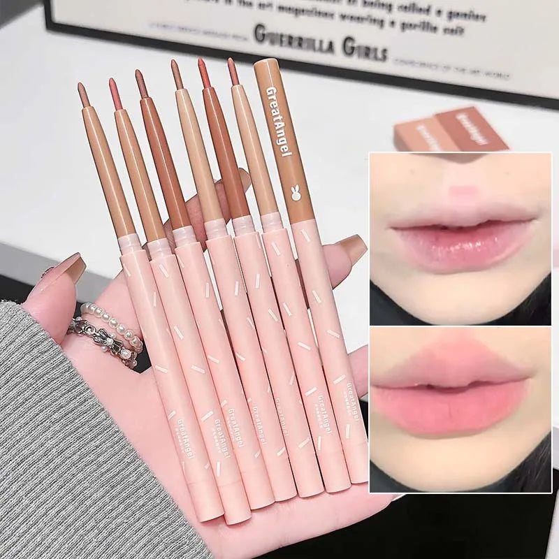 Crayon Contour Lèvres Waterproof Style Coréen – Fini Mat, Longue Tenue, Teintes Nude