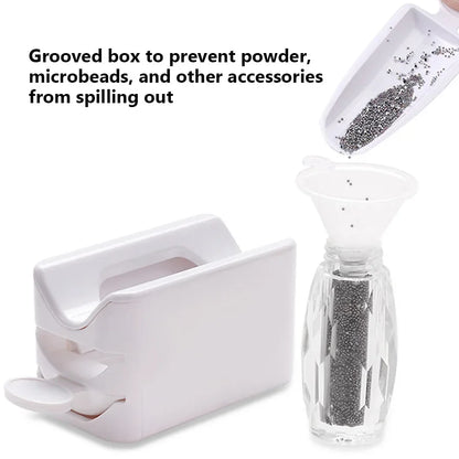 Kit Manucure Dip Powder Portable – Plateau Recycleur, Brosse & Entonnoir